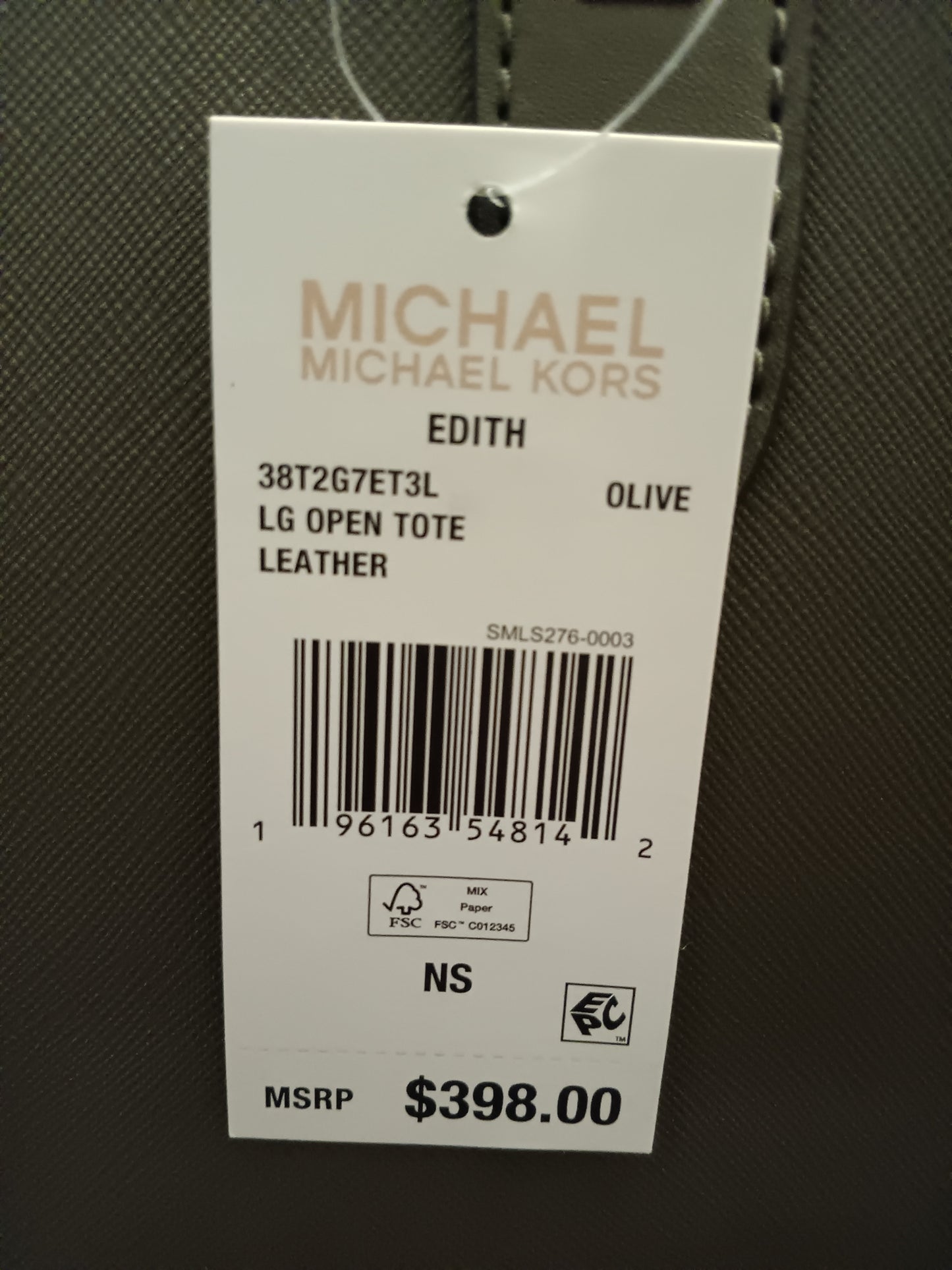 Authentic Michael Kors Green Olive Tote Handbag