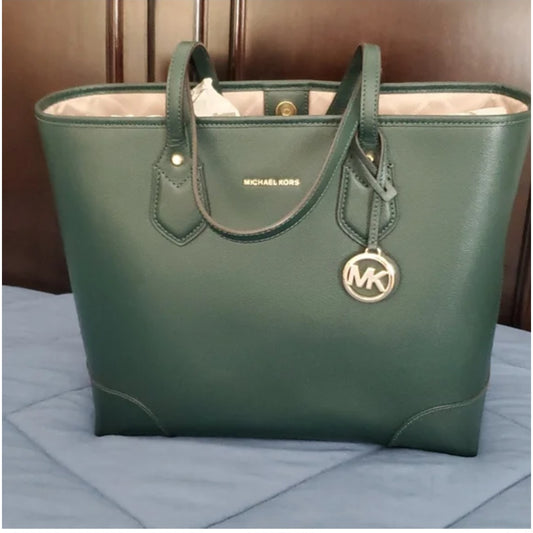 Authentic Michael Kors Green Olive Tote Handbag