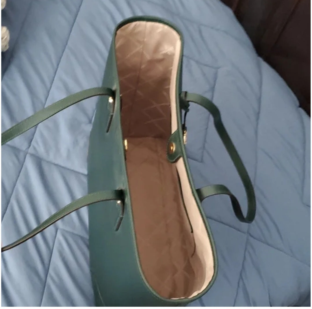 Authentic Michael Kors Green Olive Tote Handbag